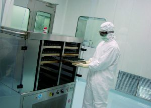 A Patheon employee at work in Swindon, UK 