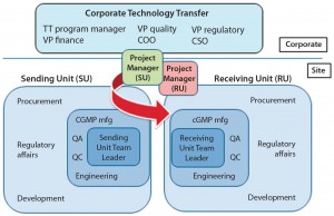 Figure 3: Coordinated technology transfer team of sending and receiving units  