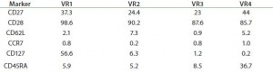 Table 2: Immunophenotyping of the EOP 1928z transduced T cells (14)