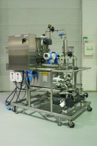 Photo 4: Stainless steel modular columnpacking system contains single-use modules (not shown) for biopharmaceutical production (PHOTO COURTESY OF QUATTROFLOW AND CPC CHANNEL PARTNER, HOLLAND APPLIED TECHNOLOGIES). 